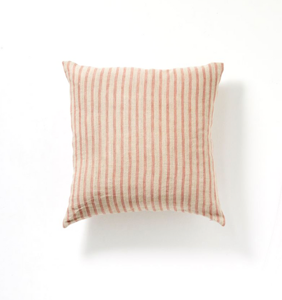 CHRISTOPHE LINEN CUSHION | BLUSH STRIPE | 50x50