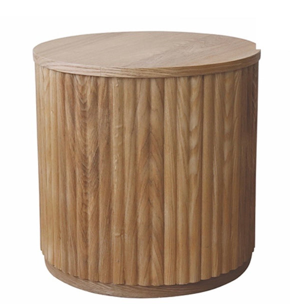 SENCTUARY OAK RIBBED SIDE TABLE