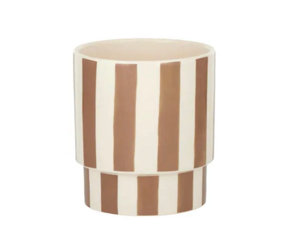 STRIPEY CERAMIC POT