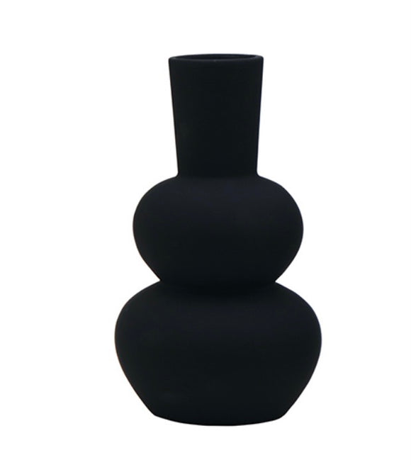 TATE RIPPLE BLACK MATTE VASE